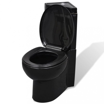 Vas WC din ceramică, Negru foto