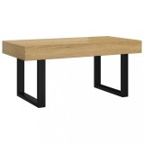 Cumpara ieftin Masuta de cafea, maro deschis &amp; negru, 90x45x40 cm, MDF si fier