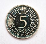 Moneda argint GERMANIA FEDERALA 5 Mark 1965 ( G ) aUNC km # 112, Europa