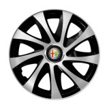 Cumpara ieftin Set 4 capace roti Drift exrta silver&amp;black R15 Compatibil Cu Alfa Romeo