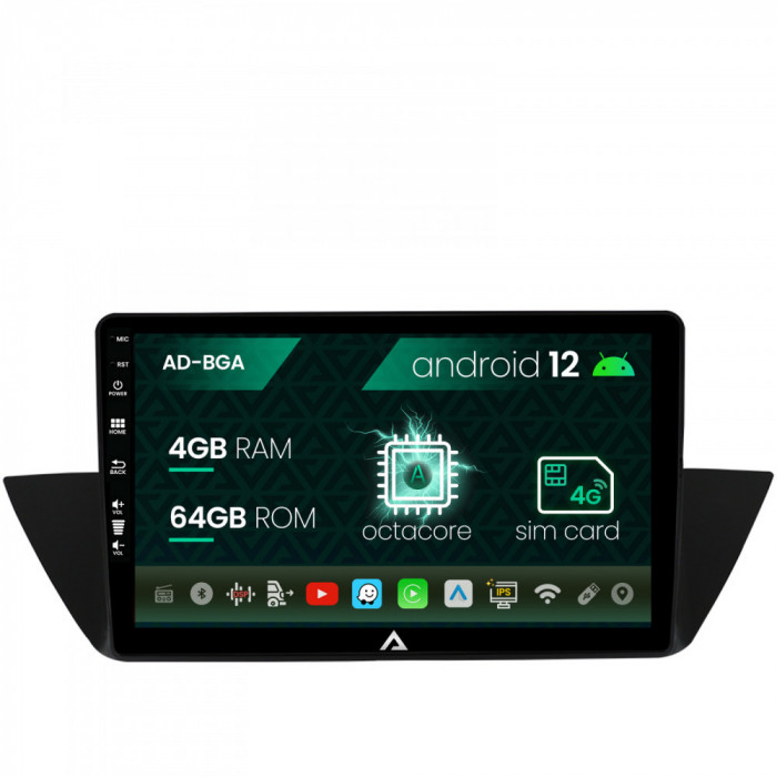 Navigatie BMW X1 (2009-2015), Android 12, A-Octacore 4GB RAM + 64GB ROM, 10.1 Inch - AD-BGA10004+AD-BGRKIT394