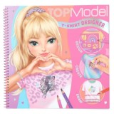 Carte de colorat cu sabloane si stickere, Depesche, TopModel T-Shirt Designer