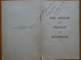 Cumpara ieftin Par amour pour la France et la Roumanie ,1920 ,In memoria Cap. aviator Romanescu