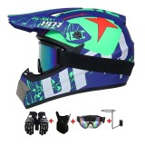 Set Cască Cross Electric UFO cu Mănuși, Ochelari, Cagulă și Suport Perete pentru Motociclete, Dirt Bike, Enduro, Atv - Flytec&trade;