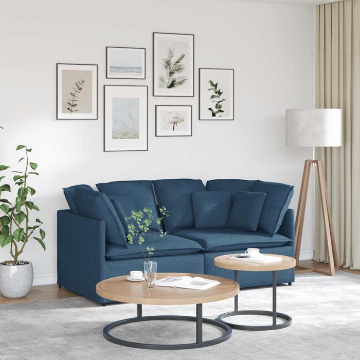 vidaXL Canapea modulară cu perne, albastru, textil