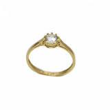 Inel aur galben logodna cu zirconiu - DA305, 14k