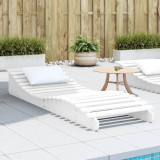 vidaXL Șezlong, alb, 205x60x31,5 cm, lemn masiv de pin