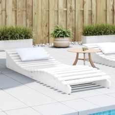 vidaXL Șezlong, alb, 205x60x31,5 cm, lemn masiv de pin 832574
