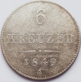 733 Austria 6 kreuzer 1849 Franz Joseph I - A - km 2200 argint