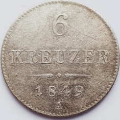 733 Austria 6 kreuzer 1849 Franz Joseph I - A - km 2200 argint