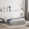 vidaXL Cadru de pat cu sertare, gri sonoma, 135x190 cm, lemn prelucrat 3207313