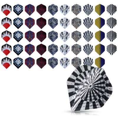 Set 50 Fluturasi pentru darts, Kwmobile, Multicolor, Plastic, 50278.07 foto