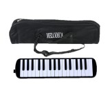 Muzicuta Melodica 32 Clape, Flippy, din ABS, pentru Incepatori, 45 x 13 x 7 cm, Include Husa si Suflator, Negru