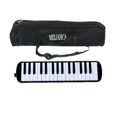 Muzicuta Melodica 32 Clape, Flippy, din ABS, pentru Incepatori, 45 x 13 x 7 cm, Include Husa si Suflator, Negru foto