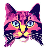 Cumpara ieftin Sticker decorativ Pisica, Roz, 66 cm, 8074ST, Oem