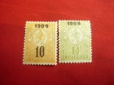2 Timbre Bulgaria 1909 supratipar 1909 , 2 valori