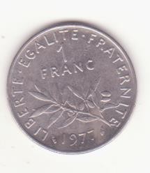 Franța 1 franc 1977 foto