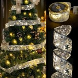 Panglica cu lumini LED de Craciun Roadtime, arginiu/bronz, 10 m