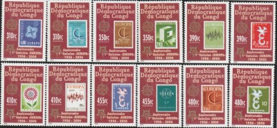 Congo (Rep. Dem.) 2005 - 50 ani Europa CEPT,serie 12 valoridantelate,MNH,Mi.1831A-1842A foto