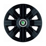 Set 4 Capace Roti, potrivite jantelor de R14, pentru Skoda, model Cosmos Negru