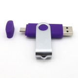 Stick de memorie cu USB 2.0 si micro USB, GMO, 64GB, albastru