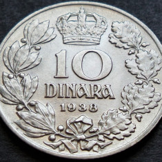 Moneda istorica 10 DINARI / DINARA - YUGOSLAVIA, anul 1938 * cod 4752 = UNC