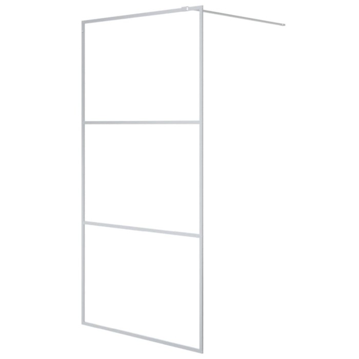Paravan dus walk-in argintiu 100x195 cm sticla ESG transparenta