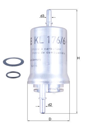 MAHLE KL 176/6D filtru combustibil foto
