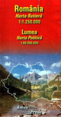 Romania, harta rutiera (1999) foto