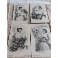 LOT CARTI POSTALE PERIOADA INTERBELICA, 3+1, TOATE CIRCULATE