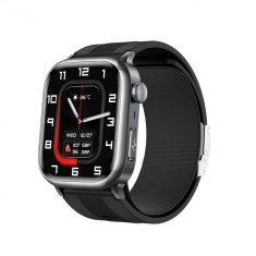 Smartwatch iSEN TK66 Negru, 2.06 AMOLED, Monitor de tensiune arteriala cu pompa de aer, ECG, Ritm cardiac, oxigen in sange, somn si sanatate, Moduri s