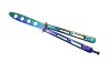 Briceag Antrenament Multicolor Rainbow Dash, Otel Inoxidabil, 21.5cm, 96g, Cutit Fluture Flipping, IdeallStore