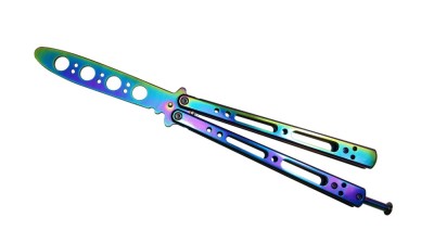 Briceag fluture de antrenament IdeallStore&amp;reg;, otel inoxidabil, Rainbow Dash, multicolor, 21.5 cm foto