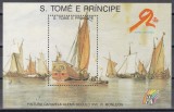 Sao Tome si Principe 1989 - Nave cu p&acirc;nze, Coliță, RARA, MNH