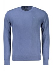 Pulover barbati, cu mini logo brodat, Regular fit, albastru deschis, M