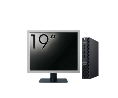 Pachet Calculator Second Hand DELL OptiPlex 3060 MiniPC, Intel Core i3-8100T 3.10GHz, 8GB DDR4, 256GB SSD + Monitor 19&amp;amp;quot; NewTechnology Media foto
