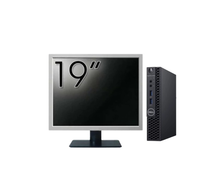 Pachet Calculator Second Hand DELL OptiPlex 3060 MiniPC, Intel Core i3-8100T 3.10GHz, 8GB DDR4, 256GB SSD + Monitor 19&amp;quot; NewTechnology Media