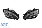 Kit de tuning faruri LED New Design potrivit pentru Mercedes C-Class W205, S205 2014-2018 cu baza cromata, stanga si dreapta Performance AutoTuning