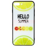 Husa iPhone 8 Plus, TPU + Sticla, Lemon