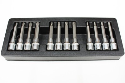 Bit Set, Stecknuss Set, 12-teilig, H5-H8, T40-T55, M6-M12, S2 Stahl, Industriequalit&amp;auml;t foto