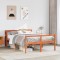 Gossi cadru de pat cu tablie, maro ceruit, 160x200 cm, lemn masiv pin