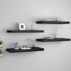Gossi rafturi de perete, 4 buc., negru, 60 x 23,5 x 3,8 cm, mdf