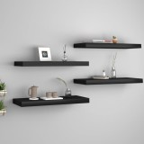 Gossi rafturi de perete, 4 buc., negru, 60 x 23,5 x 3,8 cm, mdf