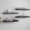 Gossi rafturi de perete, 4 buc., negru, 60 x 23,5 x 3,8 cm, mdf