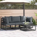 Cumpara ieftin Set de canapele pentru gradina 4 buc. Negru Metal