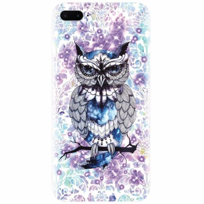 Husa silicon pentru Apple Iphone 7 Plus, Abstract Owl foto