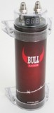 Condensator Auto 1F Bull Audio, Terminale M6, Afisaj Digital, 12V, Protectie Supratensiune, Transparent, 250x75mm