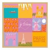 Paris Memory Game Carti pentru Copii, Ilustratii Vintage, Eiffel Tower, Louvre, Min Heo, Carti in Engleza Cartonata