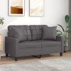 VidaXL Canapea cu 2 locuri cu pernuțe, gri, 120 cm, piele ecologică 3200800