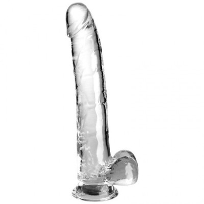 KING COCK - CLEAR DILDO WITH TESTICLES 24.8 CM TRANSPARENT foto